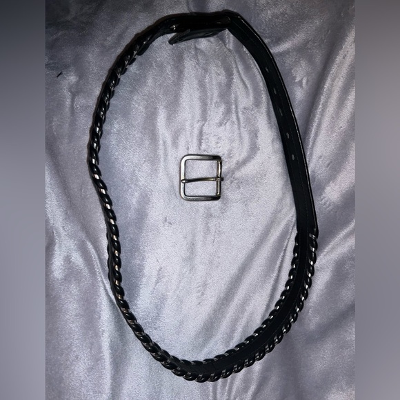 JUSTIN LEATHER BELT SIZE 34. Buckle can be exchanged for different one. Used - Picture 6 of 9